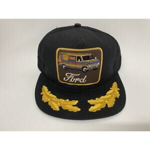 Vintage 1970s-1980s FORD Logo Snapback Hat Mesh Patch Tractors Trucker Cars